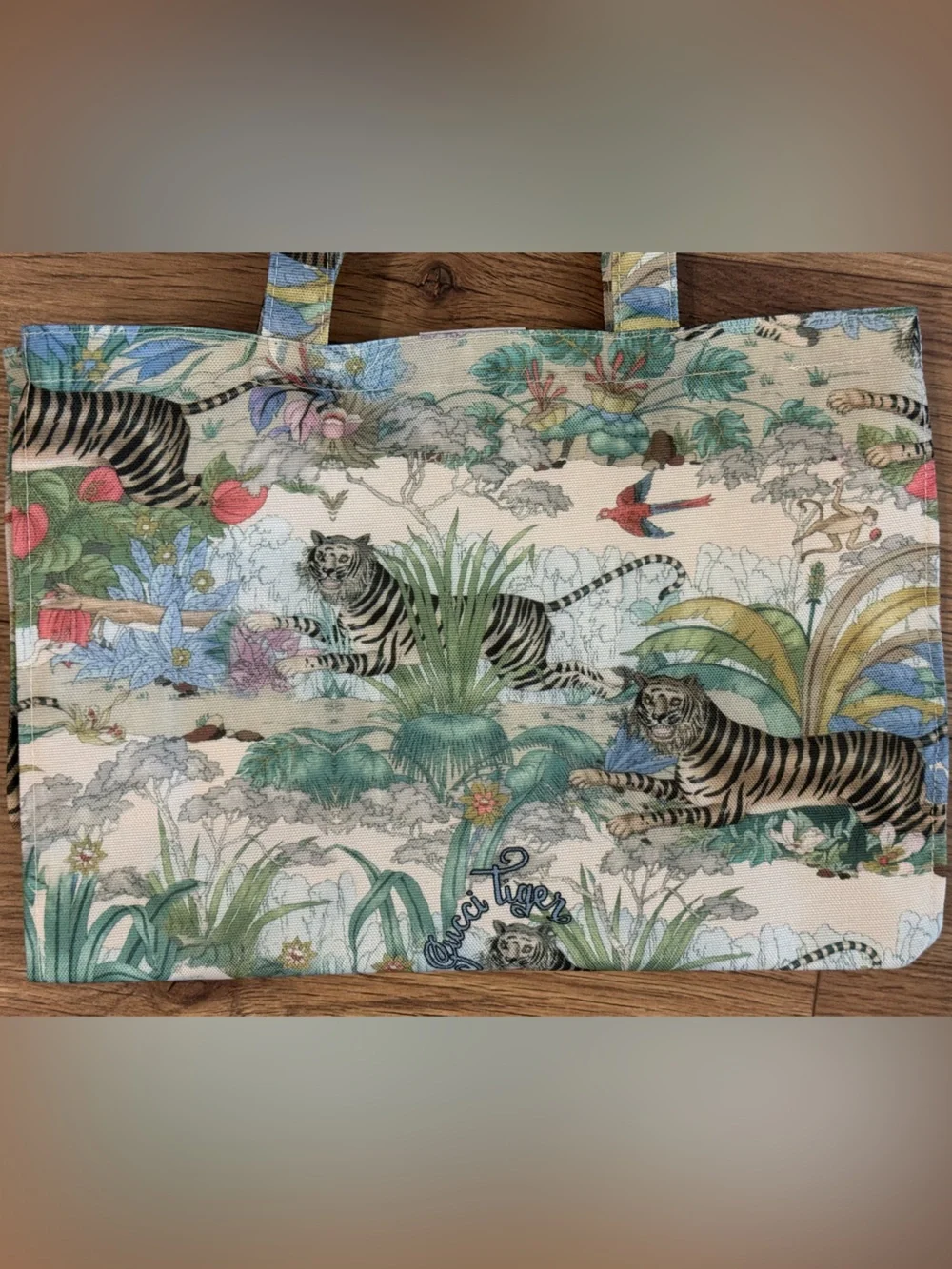 Gucci Multicolor Tiger Print Canvas Tote